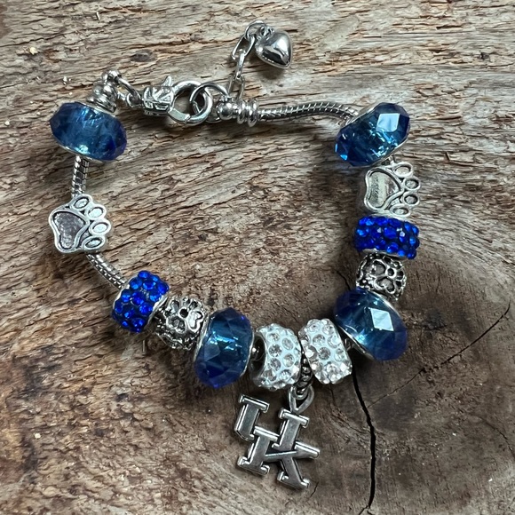 Kentucky bracelet, Kentucky wildcats bracelet, UK charm bracelet, Kentucky cats - Picture 1 of 4